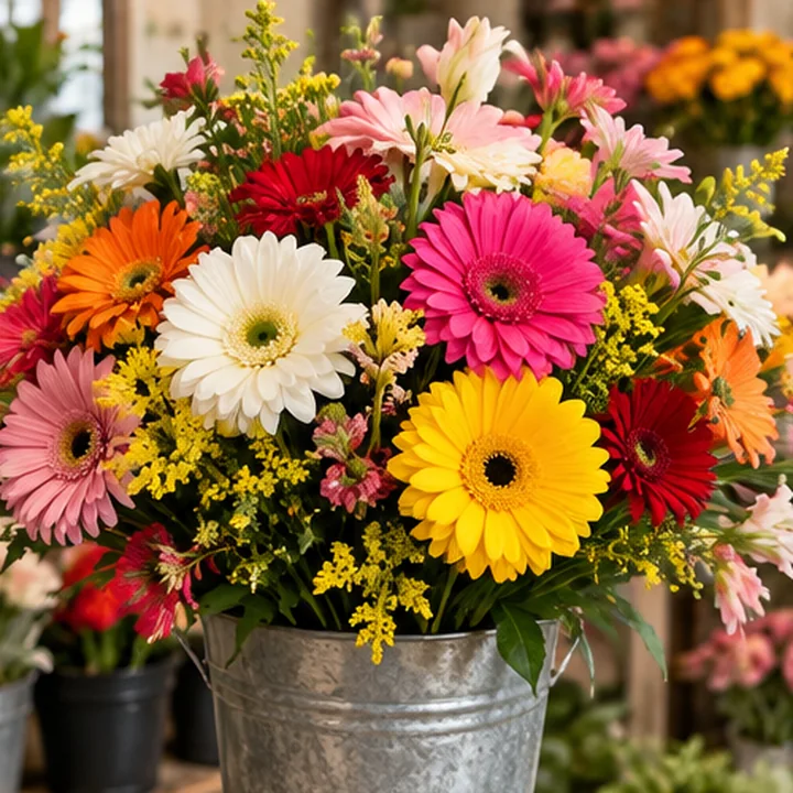 Variedad ilustrativa de flores de diferentes colores