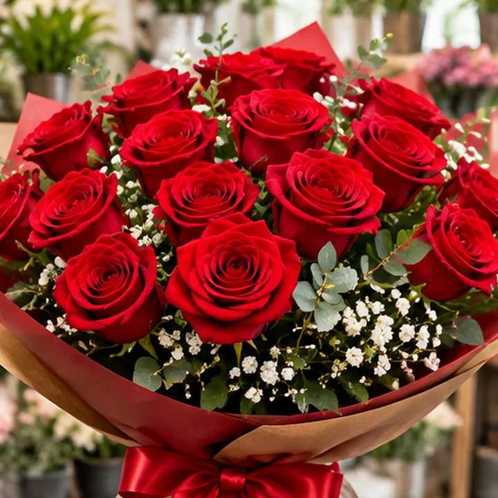 Ramo ilustrativo de rosas rojas